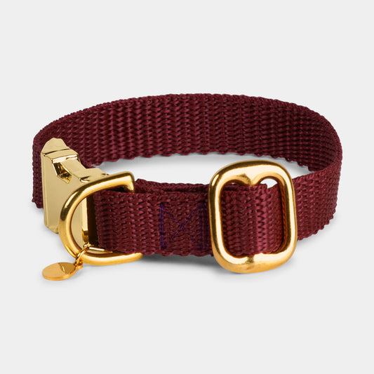 Puppy halsband met naam Bordeaux Gold
