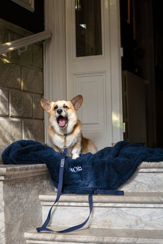 Teddy Blanket avec nom Dark Blue