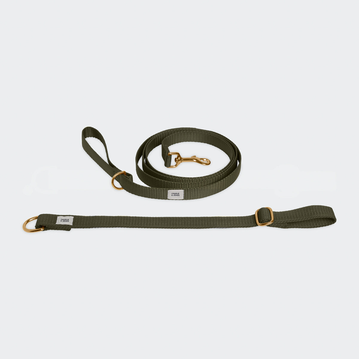 Leash with name - Olive