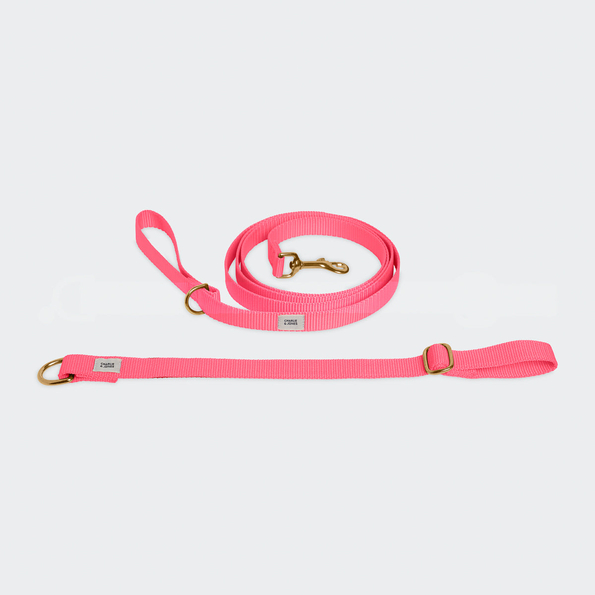 Leash with name Soft Pink